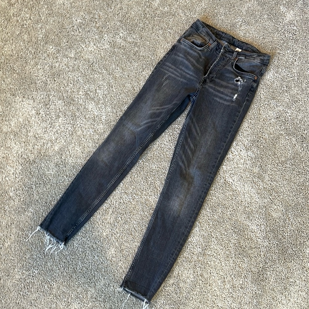 Washed black denim